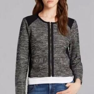 Eileen Fisher Women's Collarless Tweed‎ Crop Jacket Medium